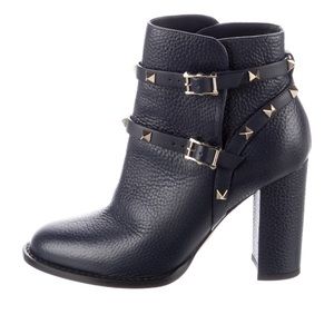 Valentino Garavani Rockstud Leather Ankle Booties